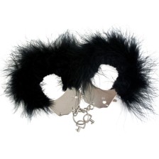 ADRIEN LASTIC  HANDSCHELLEN AUS METALL MIT SCHWARZEN FEDERN