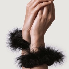 ADRIEN LASTIC  HANDSCHELLEN AUS METALL MIT SCHWARZEN FEDERN