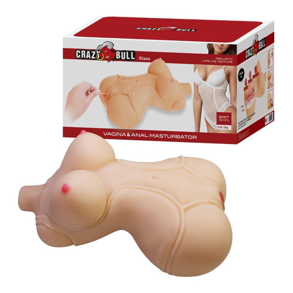 CRAZY BULL - DIANA TRONCO FEMININO REALISTA VAGINA E ANAL 5 KG