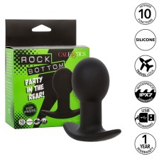 CALEXOTICS - ROCK BOTTOM PLUG ANAL 10 VIBRAÇÕES SILICONE PRETO