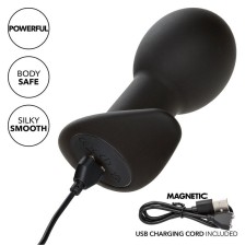 CALEXOTICS - ROCK BOTTOM PLUG ANAL 10 VIBRAÇÕES SILICONE PRETO