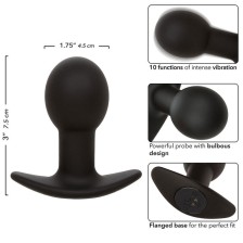 CALEXOTICS - ROCK BOTTOM PLUG ANAL 10 VIBRAÇÕES SILICONE PRETO