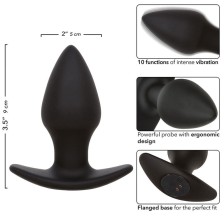 CALEXOTICS - ROCK BOTTOM PLUG ANAL PERFEITO 10 VIBRAÇÕES SILICONE PRETO