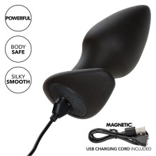 CALEXOTICS - ROCK BOTTOM PERFECT ANAL PLUG 10 VIBRATIONEN SILIKON SCHWARZ