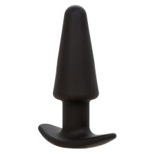 CALEXOTICS - ROCK BOTTOM PLUG ANAL CÔNICO 10 VIBRAÇÕES SILICONE PRETO