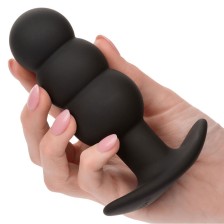 CALEXOTICS - ROCK BOTTOM ANAL PLUG MIT PERLEN 10 VIBRATIONEN SILIKON SCHWARZ