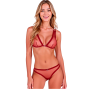 PASSION - CONJUNTO DE SUTIÃ + TANGA BELISSANA BURGUNDY P/M