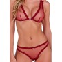 PASSION - CONJUNTO DE SUTIÃ + TANGA BELISSANA BURGUNDY P/M