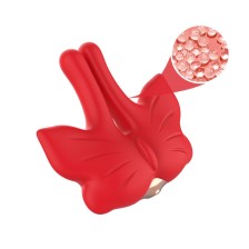ARMONY - GRAMPOS MAGNÉTICOS PARA MAMILOS COM VIBRAÇÃO FORMATO BORBOLETA VERMELHO