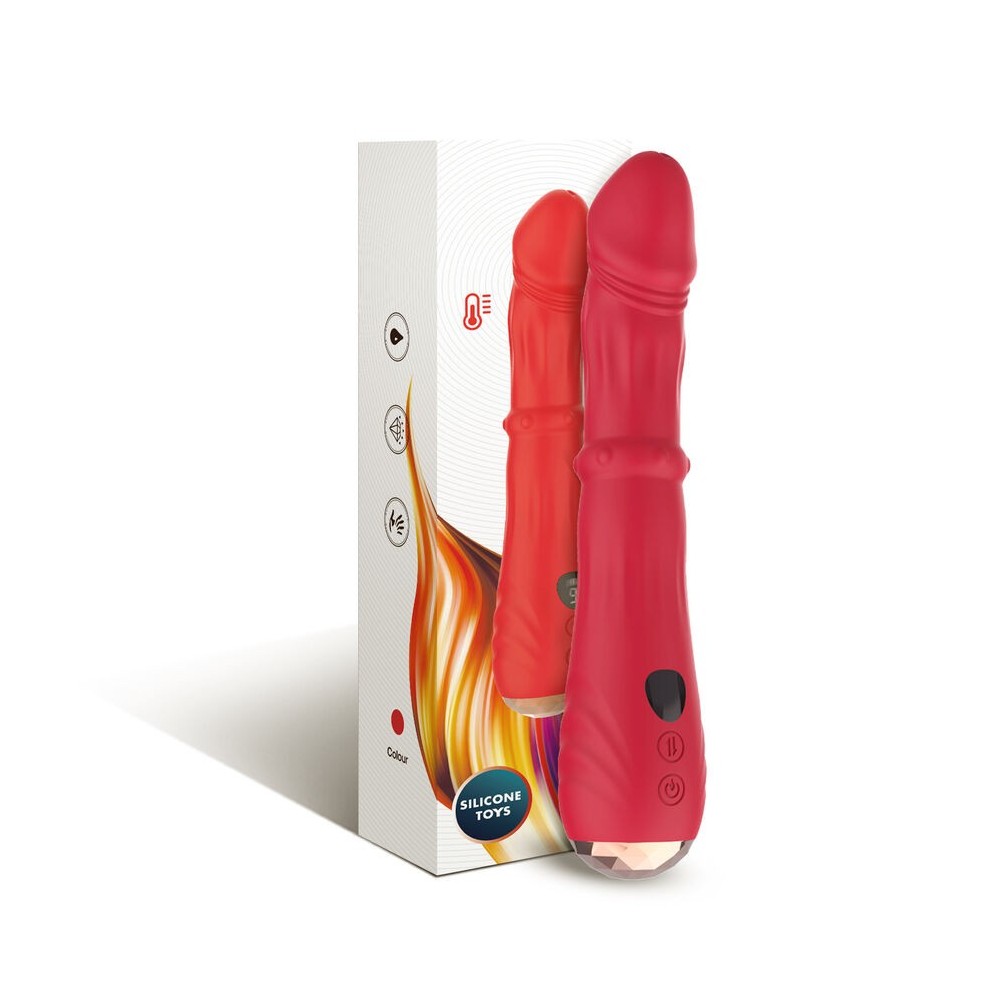 ARMONY - VIBRADOR ESTIMULADOR TERMO-AJUSTÁVEL POINT A DILDO VERMELHO