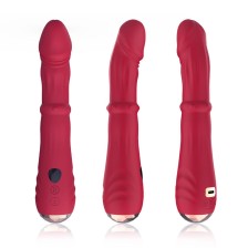 ARMONY - VIBRADOR ESTIMULADOR TERMO-AJUSTÁVEL POINT A DILDO VERMELHO