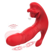 ARMONY - VIBRADOR ANAL CALCINHA C E ESTIMULADOR DO PONTO G CONTROLE REMOTO VERMELHO