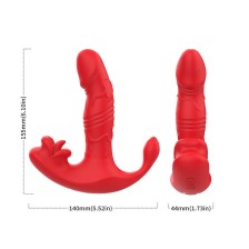 ARMONY - VIBRATORE ANALE PANTY C E STIMOLATORE PUNTO G TELECOMANDO ROSSO