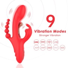 ARMONY - ESTIMULADOR DE PONTO G E CLITÓRIS VIBRADOR VERMELHO