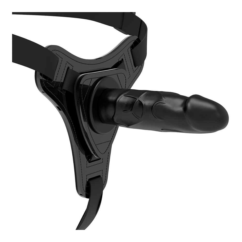 FETISH SUBMISSIVE HARNESS - REALISTIC BLACK SILICONE 15 CM