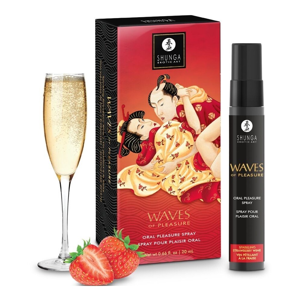 SHUNGA - WAVES PLEASURE SPRAY ORAL SEDUCTIVE STRAWBERRY 20 ML