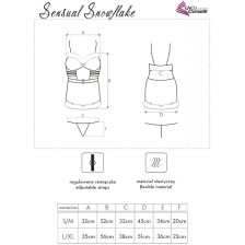 LIVCO CORSETTI FASHION - SENSUAL SNOWFLAKE LC 90603 WEIHNACHTS-CHEMISE + STRING + HAARBAND S/M