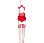 LIVCO CORSETTI FASHION - LIMPID SNOWFLAKES LC 90604 BODY + MEIAS + TIARA DE NATAL TAMANHO S/M