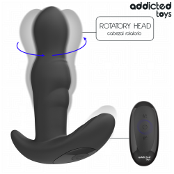 ADDICTED TOYS - PLUG ANAL ROTATIVO E VIBRANTE COM CONTROLE REMOTO