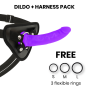DELTA CLUB - TOYS HARNESS + DONG PURPLE SILICONE 17 CM -O- 3 CM