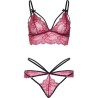 LEG AVENUE - 81623 CONJUNTO SUTIÃ + CALCINHA FIO DENTAL VINHO TAMANHO S