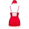LIVCO CORSETTI FASHION - AGETHE LC 90607 CAMISOLA + CALCINHA FIO DENTAL + CHAPÉU DE NATAL TAMANHO L/XL