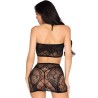 LEG AVENUE - 81676 SET TOP IN PIZZO + MINIGONNA NERO - TAGLIA UNICA
