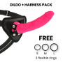 DELTA CLUB - TOYS GURT + DONG ROSA SILIKON 20 CM -O- 4 CM