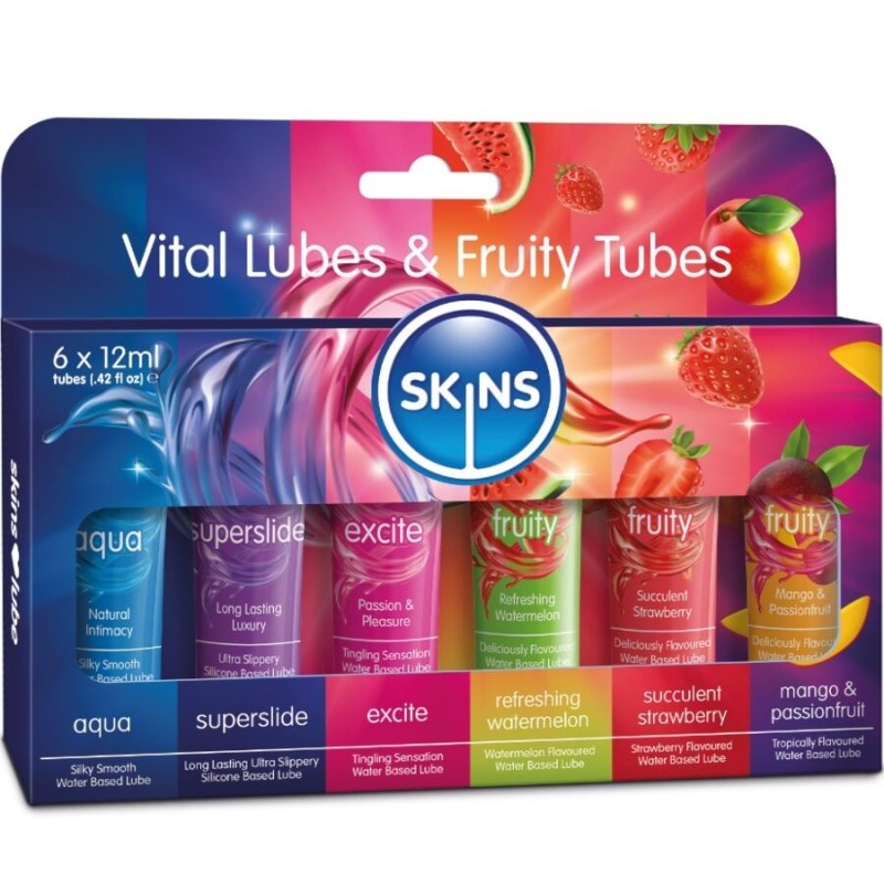 KIT DE LUBRIFIANTS VITAL & FRUITY SKINS - 6 x 12 ml
