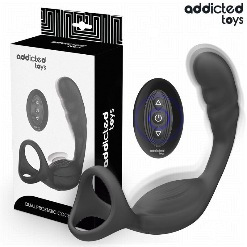 ADDICTED TOYS - DOPPELTER PROSTATIK-COCKRING MIT FERNBEDIENUNG