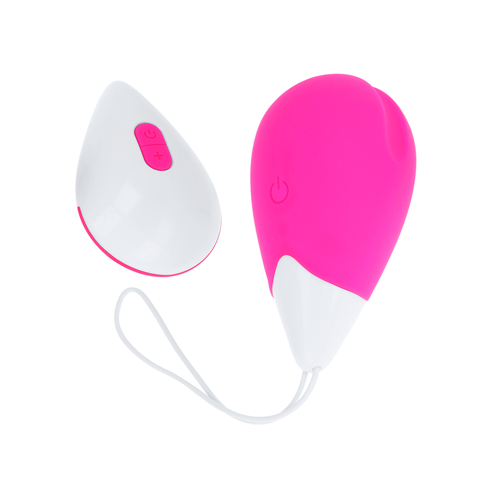 OHMAMA - TEXTURED VIBRATING EGG 10 MODES PINK AND WHITE