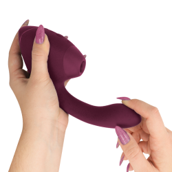 WOMANIZER - DUO NEXT DOPPELTER KLITORIS- & G-PUNKT-STIMULATOR, DUNKLES ROSA