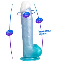 SILEXD - ANGEL DILDO FANTASY SILICONE LIQUIDO TERMOREATTIVO BLU CELESTE 20,3 CM