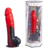 SILEXD - DEVIL DILDO FANTASIA DE SILICONE LÍQUIDO TERMOREATIVO VERMELHO E PRETO 20,3 CM