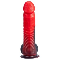 SILEXD - DEVIL TEUFELSDILDO FANTASIE FLÜSSIGSILIKON THERMOREAKTIV ROT SCHWARZ 20,3 CM