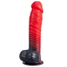 SILEXD - DEVIL DILDO FANTASIA DE SILICONE LÍQUIDO TERMOREATIVO VERMELHO E PRETO 20,3 CM