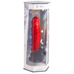 SILEXD - DEVIL DILDO FANTASY SILICONE LIQUIDO TERMOREATTIVO ROSSO NERO 20,3 CM