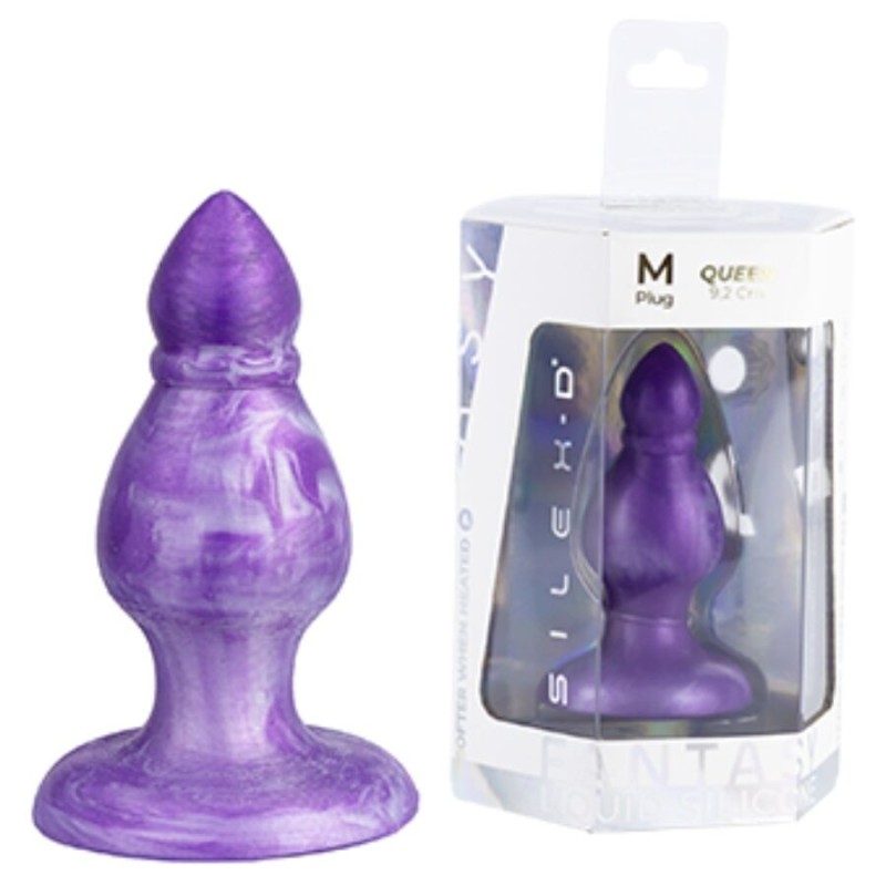 SILEXD - QUEEN ANAL PLUG FANTASY FLÜSSIGSILIKON THERMOREAKTIVES LILA 9,2 CM