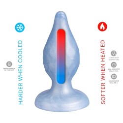 SILEXD - DIAMOND ANALPLUG FANTASIEFLÜSSIGES SILIKON THERMOREAKTIVES PERLBLAU 9,2 CM