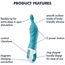 SATISFYER - AMAZING 2 ASPOT VIBRATOR TURQUOISE