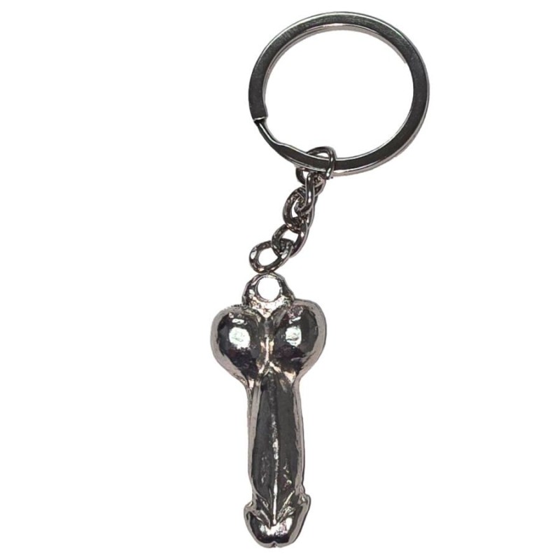 DIABLO PICANTE - PORTACHIAVI PENE IN METALLO ARGENTO