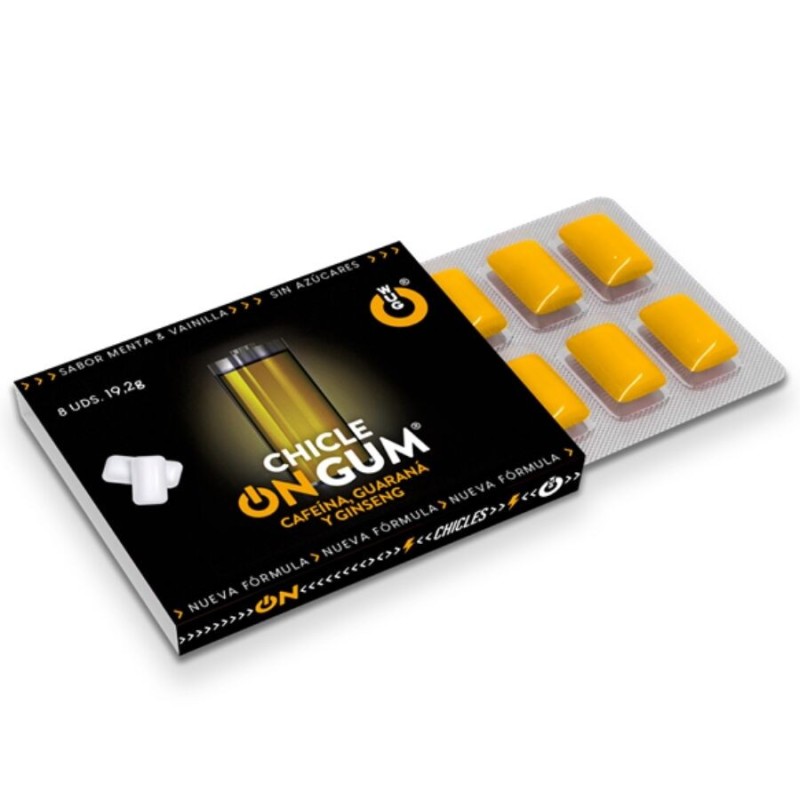 WUG GUM - ON COM CAFEÍNA, GINSENG E GOMA DE GUARANÁ 1 X 8 UNIDADES