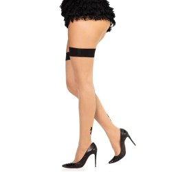 LEG AVENUE - 1963 CALZE CON RIGA POSTERIORE IN SPANDEX NERE - TAGLIA UNICA