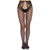 LEG AVENUE - 1966 NETZSTRUMPFHOSE MIT OFFENEM SCHRITT, SCHWARZ - EINHEITSGRÖSSE