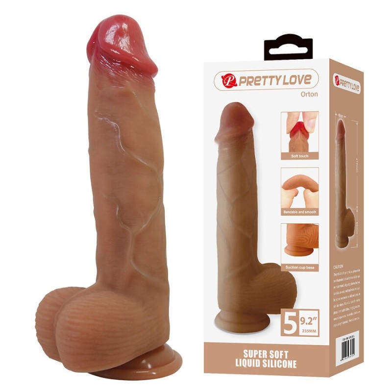 PRETTY LOVE - ORTON GODEMICHET RÉALISTE AVEC VENTOUSE 23,5 CM -Ø- 4,9 CM