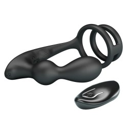 MR PLAY - VIBRIERENDER ANALPLUG MIT PENISRING UND FERNBEDIENUNG