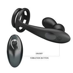 MR PLAY - PLUG ANAL VIBRATÓRIO COM ANEL PENIANO E CONTROLE REMOTO