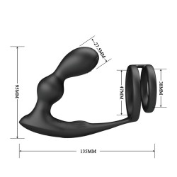 MR PLAY - PLUG ANAL VIBRATÓRIO COM ANEL PENIANO E CONTROLE REMOTO