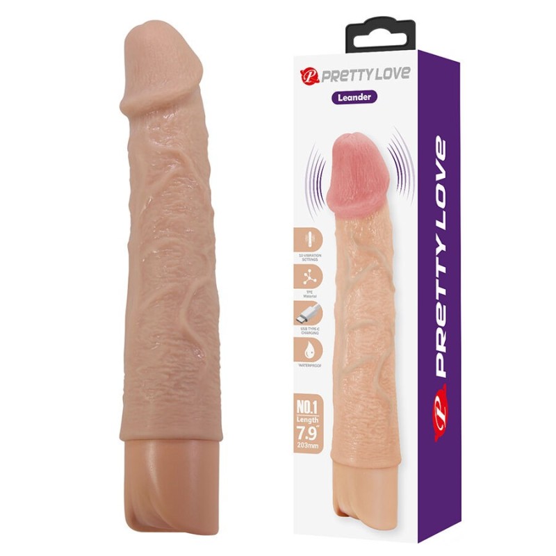 PRETTY LOVE - LEANDER VIBRATORE REALISTICO FLESSIBILE