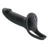 PRETTY LOVE - LONDON UNIVERSAL HARNESS MIT SILIKON-STRAP-ON-DILDO SCHWARZ 16,8 CM